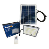 Refletor Led 120w 6500k Ip67 Com Controle Com Placa Solar