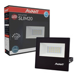 Refletor Led Avant Área Externa 20w 6500k Luz Branca Ip65 Carcaça Preto Luz Branco frio 110v 220v