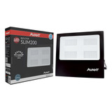 Refletor Led Avant Slim 200w Bivolt Ip65 Preto Holofote Cor Da Luz Branco frio 110v 220v