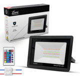 Refletor Led Holofote Flex 200w Bivolt Prova D água Cor Da Luz Colorido Preto Rgb Lumi