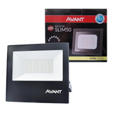 Refletor Led Slim 50w Bivolt Branco Morno 4000k Avant Cor Da Carcaça Preto Cor Da Luz Branco-neutro 110v/220v