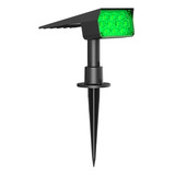Refletor Luminária Solar Espeto Jardim Led 20w 3000k Verde Carcaça Preto Luz 3000k verde