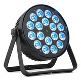 Refletor Par Led Slim 18x15w Rgbwa uv Dj Festas Strobo Dmx