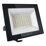 Refletor Preto Externo Taschibra Slim Led Ip65 50w 3000k