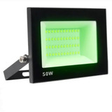 Refletor Projetor Led 50w Bivolt Verde P Jardim Ip65