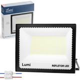 Refletor Super Ultra Led Holofote Mini 500w Bivolt Prova D água Branco Frio Lumi 1 Linha