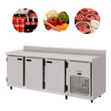 Refrigerador Balcão De Encosto 1 A 7 Inox 2 00m 3 Portas