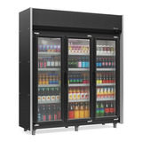 Refrigerador Vertical 3 Portas 1200 Litros Preto Gelopar 220v