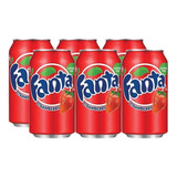 Refrigerante Fanta Strawberry Morango 6 Latas 355ml