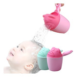 Regador Infantil Copo Banho Lavar Cabelo Bebê Seguro Verde