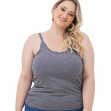 Regata Basiquinha Lisa Alcinha Feminina Plus Size G1 Ao G4