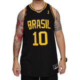 Regata Basquete M10 Plus Size Brasil Preto 10