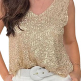 Regata Blusa Paete Brilho