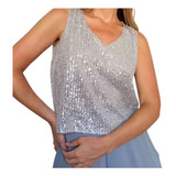 Regata Blusa Paete Brilho