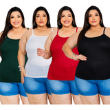 Regata Blusinha Plus Size Alcinha Revenda Atacado Kit 4 Peça
