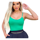 Regata Blusinha Suplex Bojo Decote Feminina Regatinha Básica