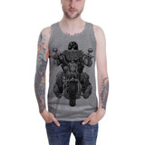 Regata Camiseta Masculina Tatoo-motoqueiro-moto Cinza