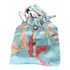 Regata Estampada Cetim Azul Detalhes Decote Lado Avesso