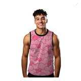 Regata Estampada Moda Verão Corações Fofo Balão Rosa 700