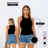 Regata Feminina Básica Canelado Nadador Moda Blogueira Preta