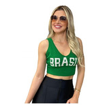 Regata Feminina Blusa Cropped