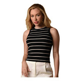 Regata Feminina Blusinha Listrada