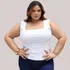 Regata Feminina Decote Quadrado Plus Size Lisa Básica G1