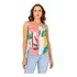 Regata Feminina Estampada Alcinha Com Botões Elegante 