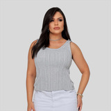 Regata Feminina Tricot Modal Com Lurex Conforto E Brilho