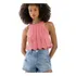Regata Halter Neck Em Tricô Com Detalhe Barra