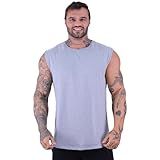 Regata Machão Longline Masculina MXD Conceito Sem Manga Treino Academia Musculação Lisa Cores Básicas G Mescla 