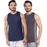 Regata Masculina Dry Fit Academia Treino Passeio Kit Com 2