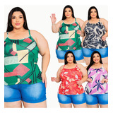 Regata Plus Size Alça Sortidas Revenda Atacado Kit 5 Peças