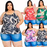 Regata Plus Size De Alça Revenda Atacado Kit 5 Peças