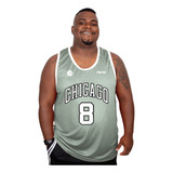 Regata Plus Size Dry fit Chicago Basquete Masculino Academia
