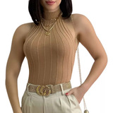 Regata Tricot Modal Blusinha Feminina Sem Manga