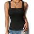Regata Verão Suplex Com Decote Quadrado Moda Fashion Girl