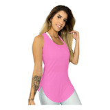 Regatas Dry Fit Long Feminina Academia Básica Tapa Bumbum