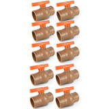 Registro Esfera Soldável Pvc 32mm 1 Marrom 10 Peças