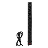 Régua 10 Tomadas Diagonais Para Rack 19 10a Bivolt Cor Preto