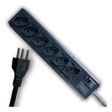 Régua 6 Tomadas Extensão Eletrica Filtro De Linha Mvolts Cor Preto 127 220v