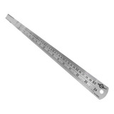 Régua Aço Inox 60cm Brasfort 600mm 8663 Escala Polegadas 24