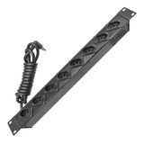 Régua   Calha 8 Tomadas 20a Para Rack 19 Bivolt Cor Preto 127v 220v