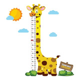 Régua Crescimento Girafa Adesivo 160cm Mede Altura Crianças
