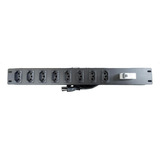 Régua De 8 Tomadas C disjuntor Padrão Rack 19 Bivolt 16amp Cor Preto 127v 220v