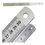 Régua De Metal Aço Inox 30 Cm Artesanato Flexivel