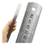Régua De Metal Aço Inox 30 Cm Para Artesanato Nybc