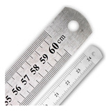 Régua De Metal Aço Inox 60 Cm Para Artesanato Nybc