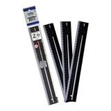 Régua Dello Black White Preta 30cm Luxo