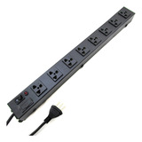 Régua Elétrica 8 Tomadas Espaçadas Modelo Antigo Universal Cor Preto 127v 220v